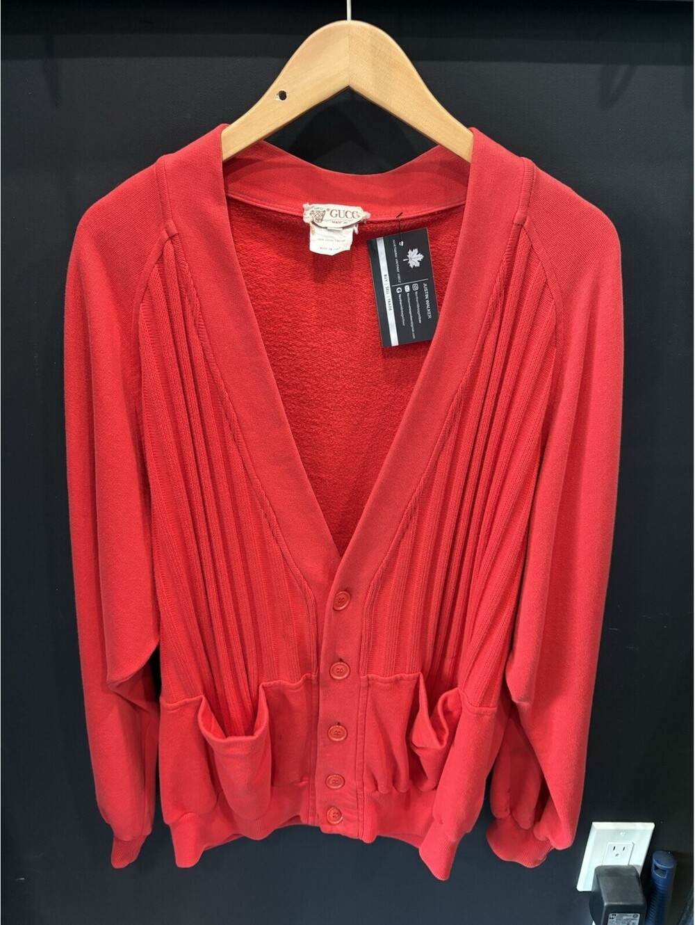 Vintage Woman’s Gucci Red Cardigan Sweater